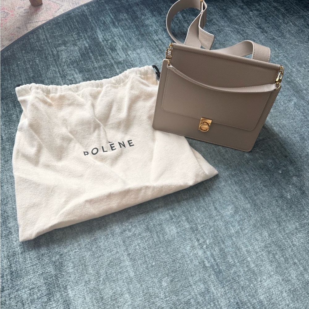 Polene Taupe Leather Crossbody Bag - Picture 5 of 5
